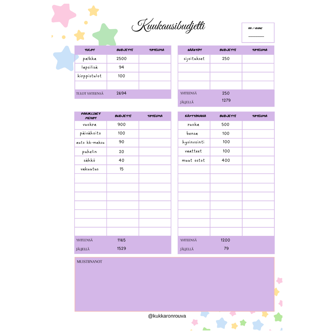 Budjettipohjat - digituote - Image 3