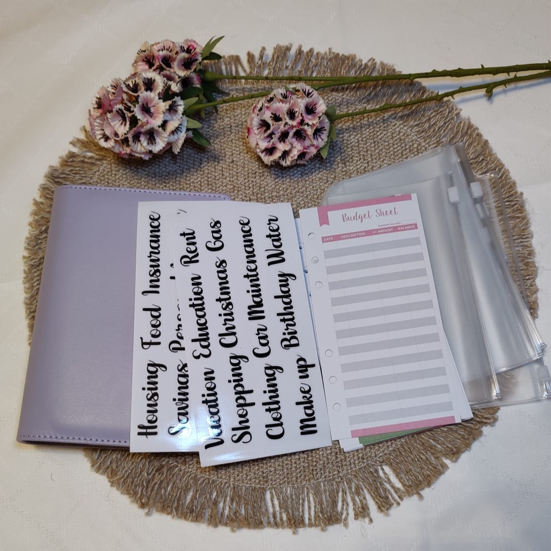 Budget binder, käteiskansio vaalean lila - Image 2